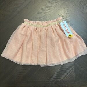 Cat and Jack Tulle Tutu Skirt NWT Blush Pink with Gold Trim Glitter Size 3T New